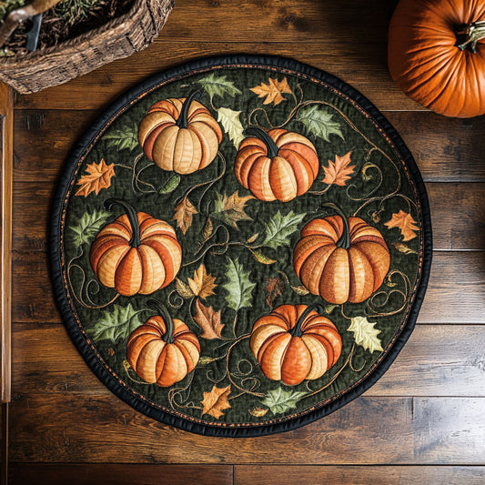 Pumpkin Patch WY0108096CL Quilted Round Mat