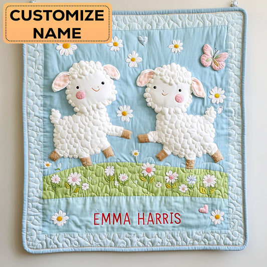 Happy Lamb CW2407008CL Personalized Baby Quilt