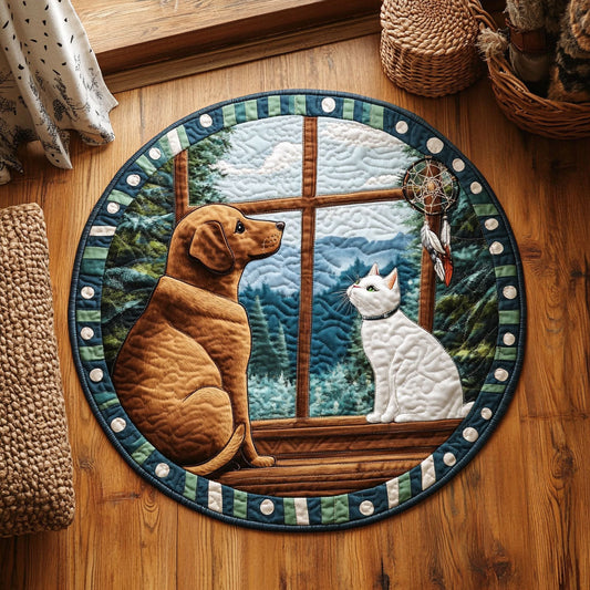 Dog And Cat WJ2904027CL Quilted Round Mat