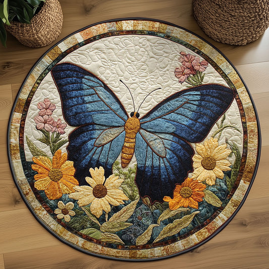 Butterfly Whisper WN3005026CL Quilted Round Mat