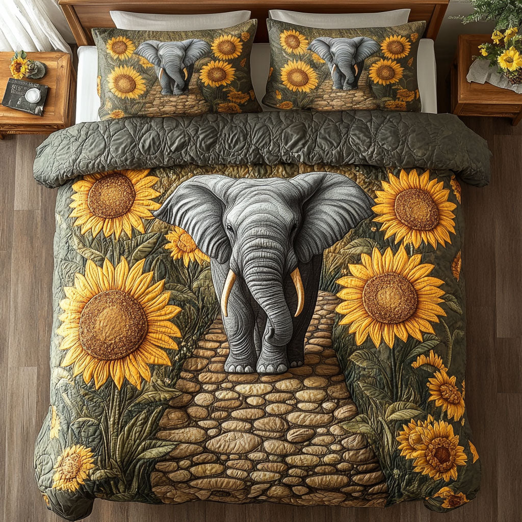 Elephant Sunflower Path DH1010002CL Duvet Cover Set