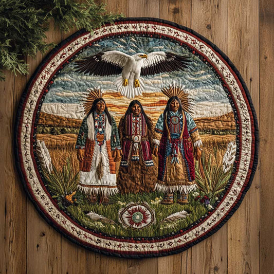 Native American Eagle Blessing WN2403077CL Quilted Round Mat