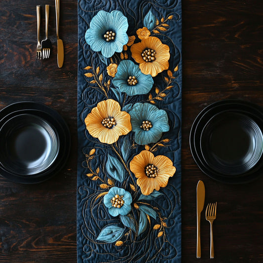 Blue And Yellow CP0306015CL Quilted Table Runner