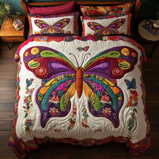 Rainbow Butterfly In Garden WY2202066CL Duvet Cover Set