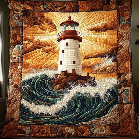 Stormy Sea Lighthouse WY0508054CL Quilt