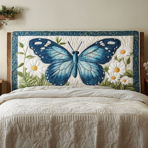Butterfly Daisy Flower CW1812004CL Quilted Headboard Slipcover