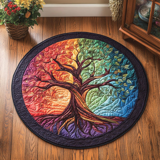 Tree of Life CW1207041CL Quilted Round Mat