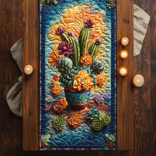 Succulent Dreams CM2105039CL Quilted Table Runner