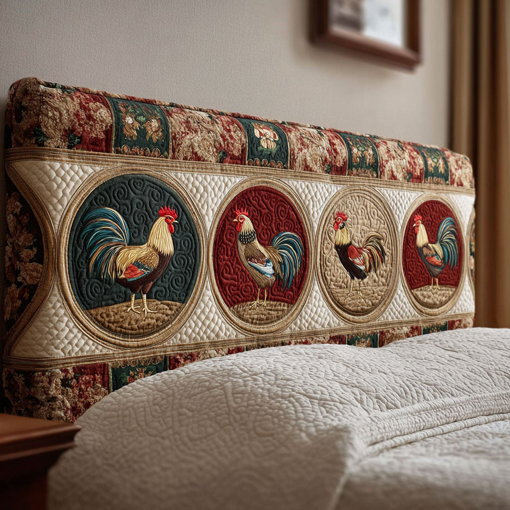 Heirloom Roosters CP2212031CL Quilted Headboard Slipcover