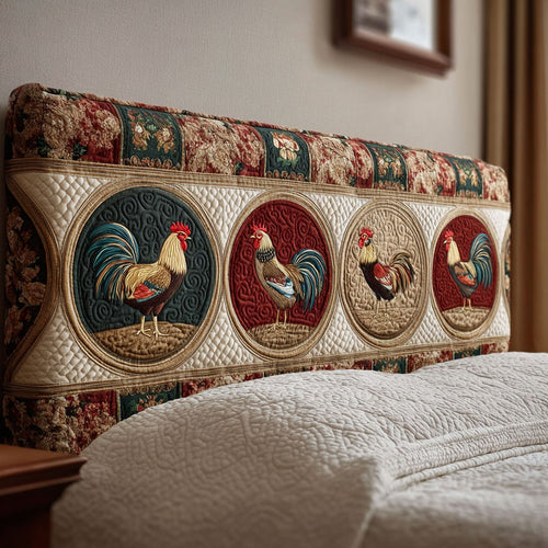 Heirloom Roosters CP2212031CL Quilted Headboard Slipcover