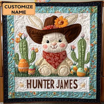 Cowboy Bunny Hop WY2607035CL Personalized Baby Quilt