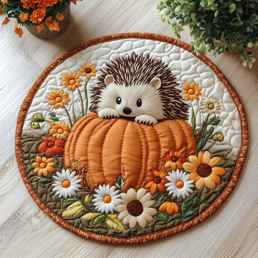 Autumn Hedgehog CW0807003CL Quilted Round Mat