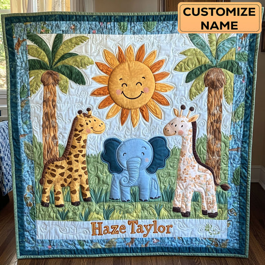 Jungle Smile WN2407043CL Personalized Baby Quilt