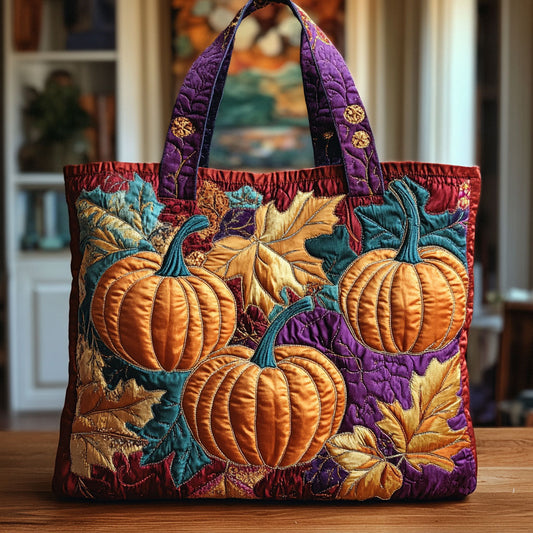 Pumpkin Charm CW2209031CL Quilted Tote Bag