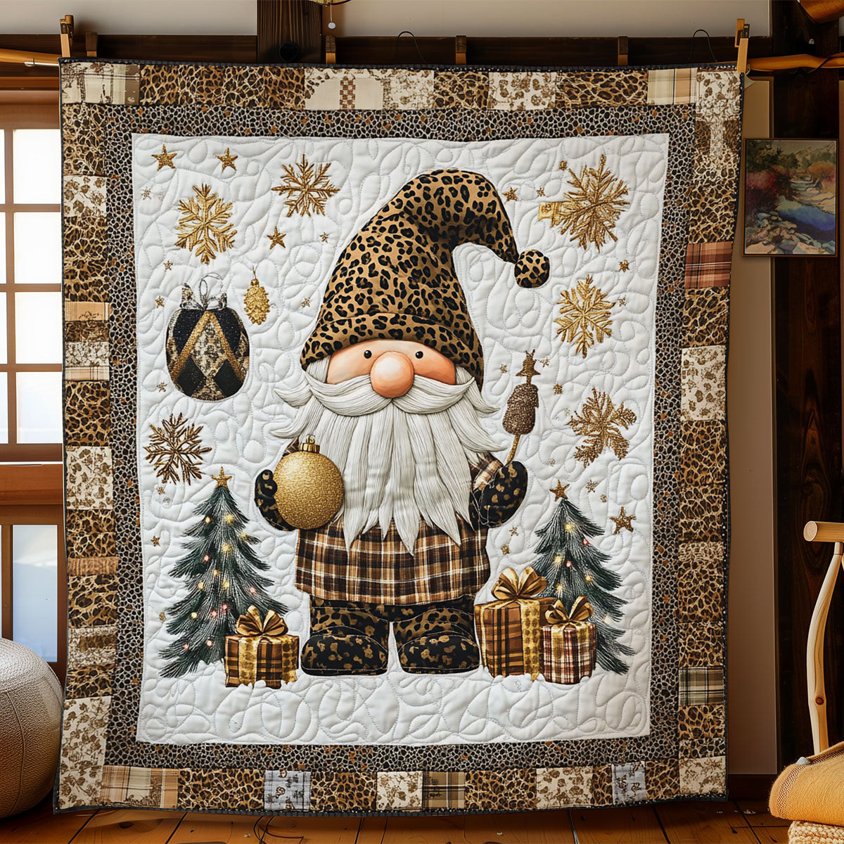 Fierce Gnome Christmas WN1207024CL Quilt