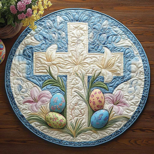 Easter Cross Love WN2203024CL Quilted Round Mat