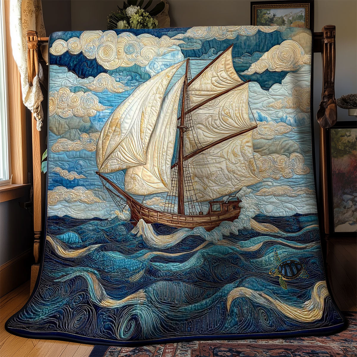 Ocean Sailboat WN1211066CL Quilt