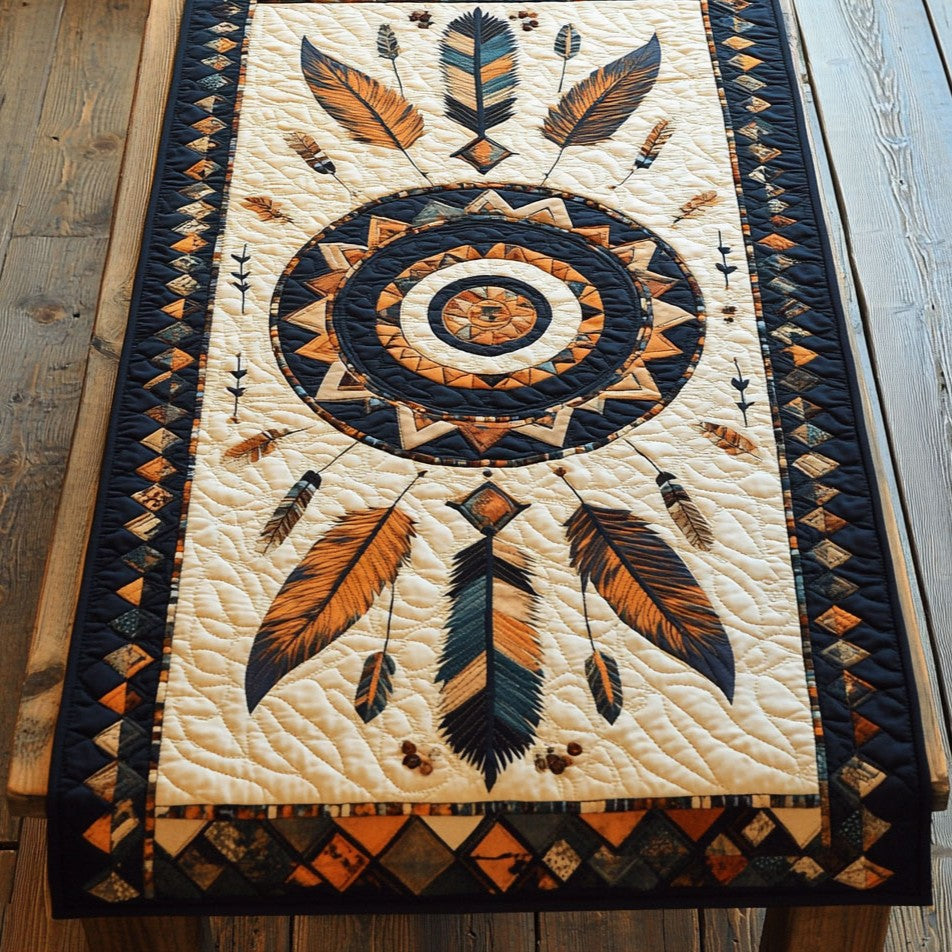 Native Feather WY2605034CL Quilted Table Runner