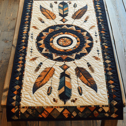 Native Feather WY2605034CL Quilted Table Runner
