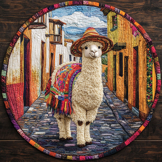 Cute Lama CM2705005CL Quilted Round Mat