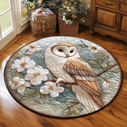 Floral Wisdom Owl WP2304011CL Quilted Round Mat