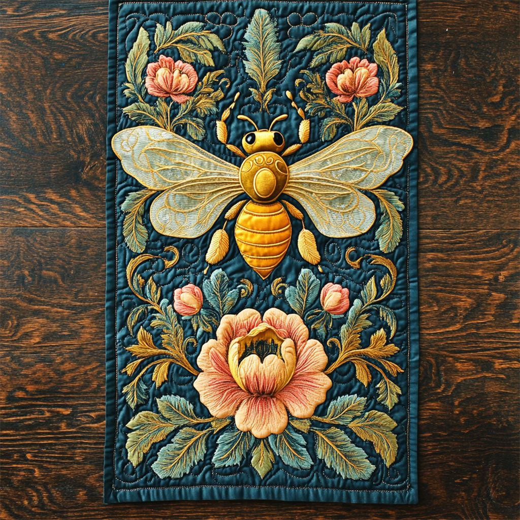 Bee In Garden WY2504027CL Quilted Table Runner