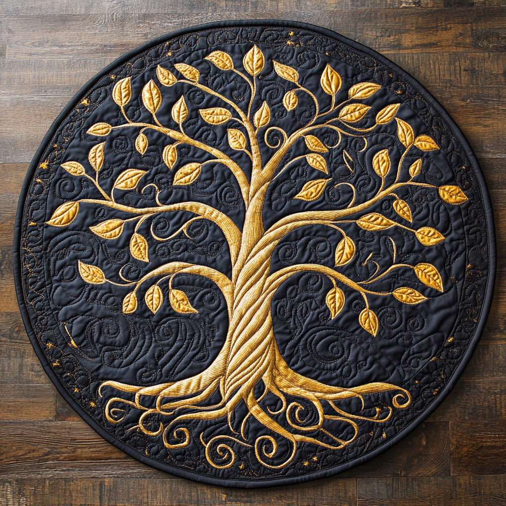 Tree of Life CW1505145CL Quilted Round Mat