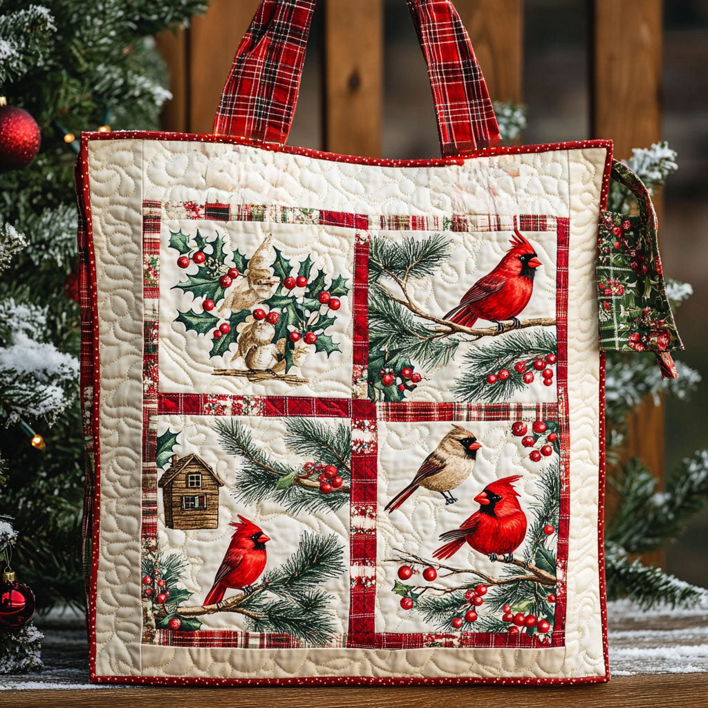 Winter Soul Cardinal WN0711070CL Quilted Tote Bag