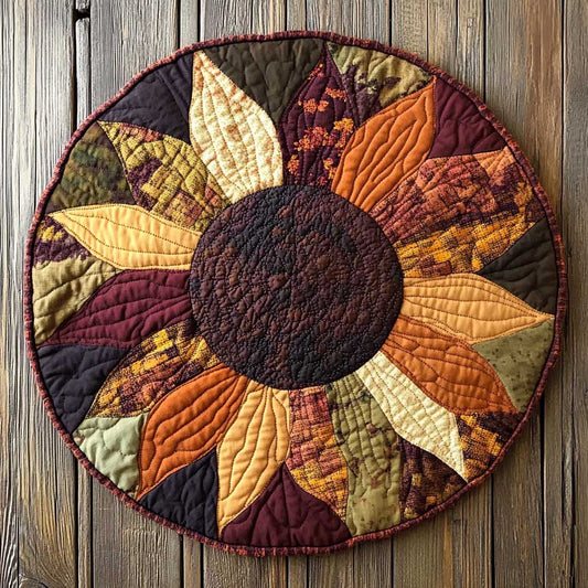 Sunflower Harvest WN2403109CL Quilted Round Mat