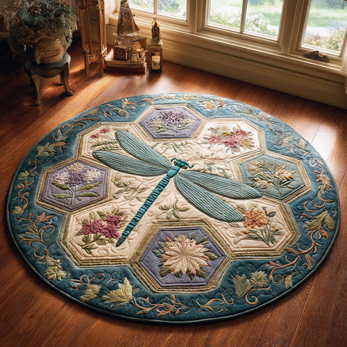 Dragonfly Whisper CW0509007CL Quilted Round Mat