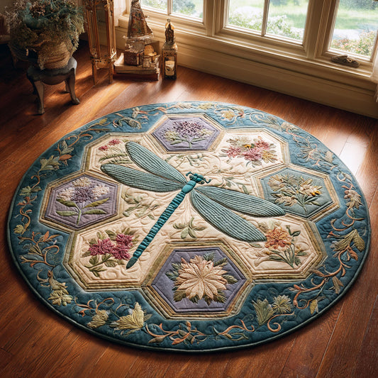 Dragonfly Whisper CW0509007CL Quilted Round Mat