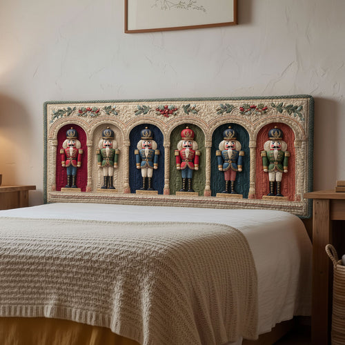 Festive Nutcracker Row CP2612043CL Quilted Headboard Slipcover