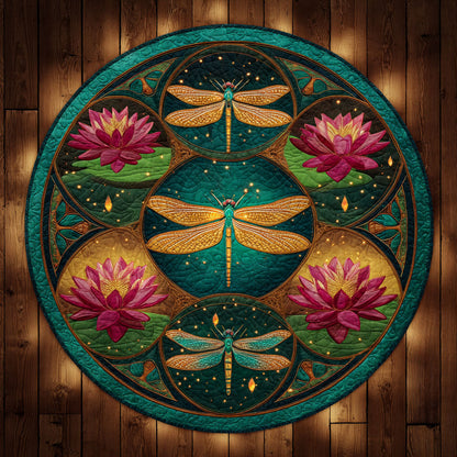 Golden Wings Dragonfly CW2708006CL Quilted Round Mat