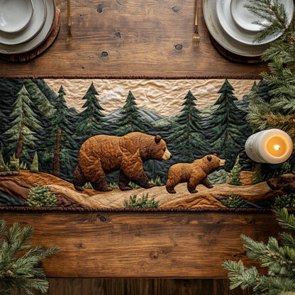 Bear Family CW2605448CL Quilted Table Runner