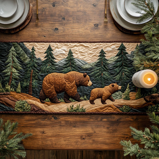 Bear Family CW2605448CL Quilted Table Runner