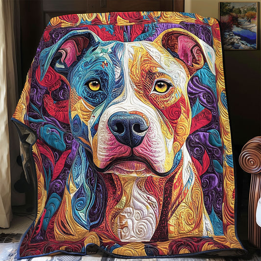 Colorful Abstract Pitbull WY0801010CL Quilt