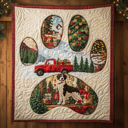 Merry Border Collie Paw WN0611070CL Quilt