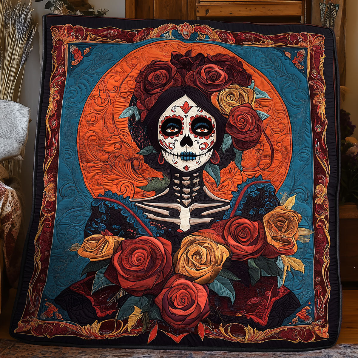 Skull Day Of The Dead WX0805033CL Quilt