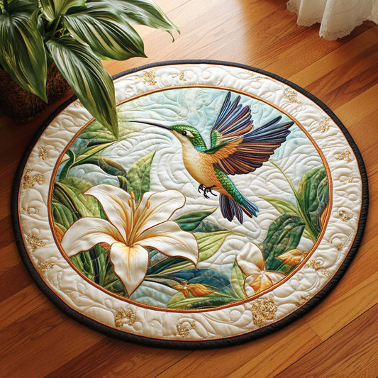 Hummingbird Bloom CW1905238CL Quilted Round Mat