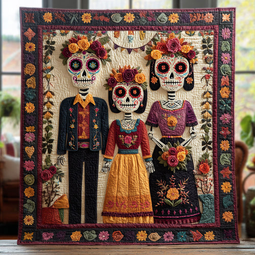 Blooming Skull Family CW0908022CL Quilt