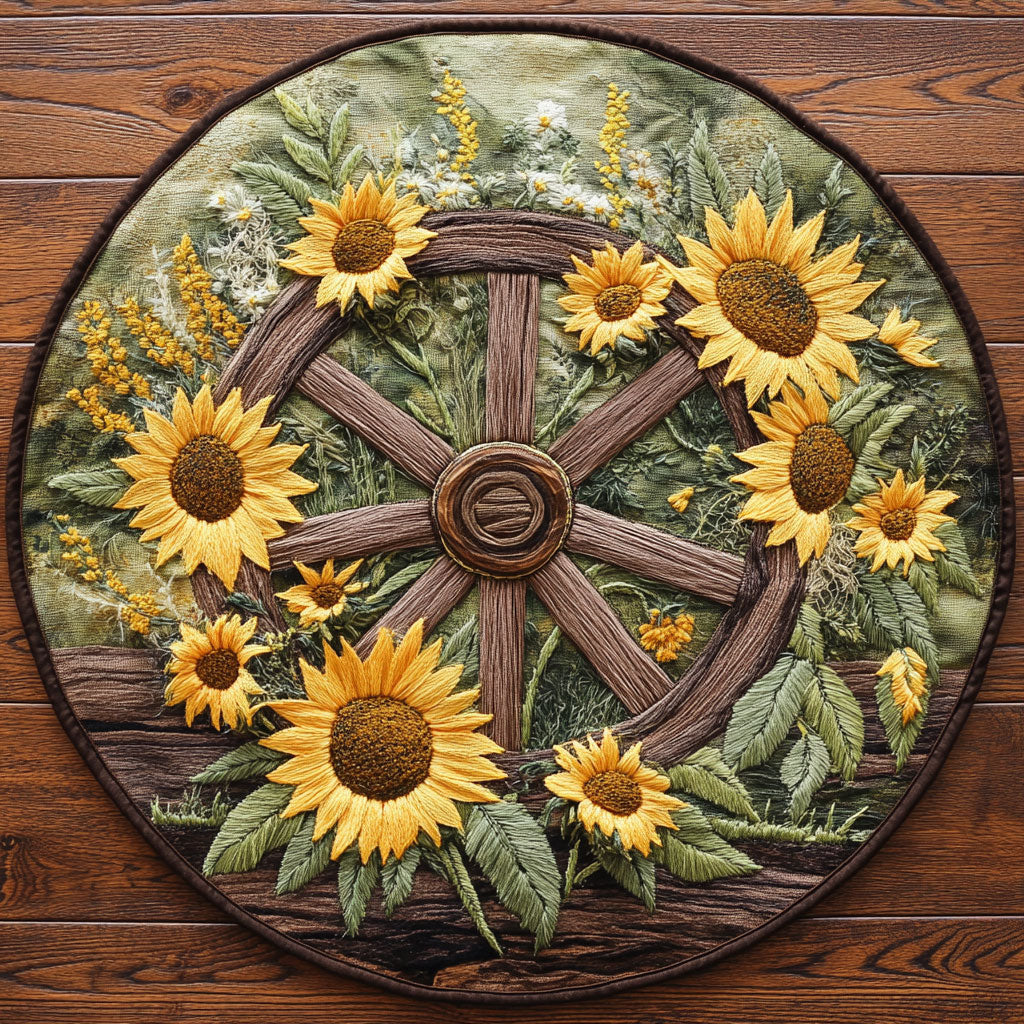 Wheel Charm WN2805047CL Quilted Round Mat