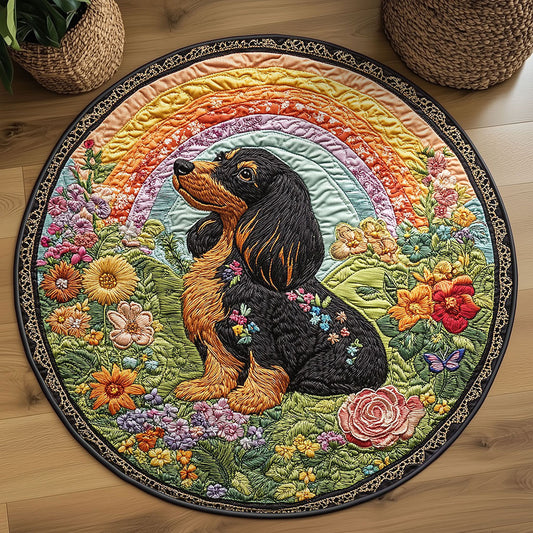 Butterfly Dachshund WN2208019CL Quilted Round Mat