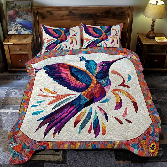 Colorful Abstract Hummingbird WY2712087CL Duvet Cover Set