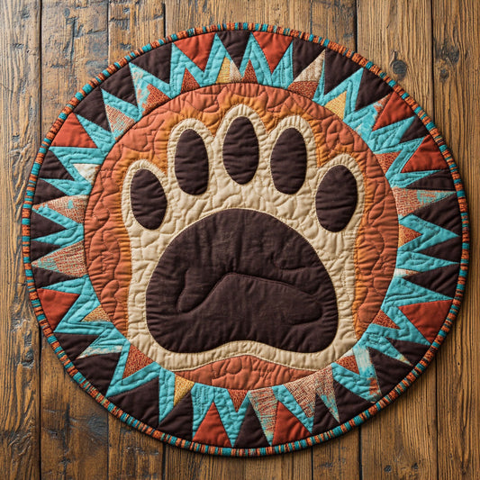 Bear Print CP2207046CL Quilted Round Mat