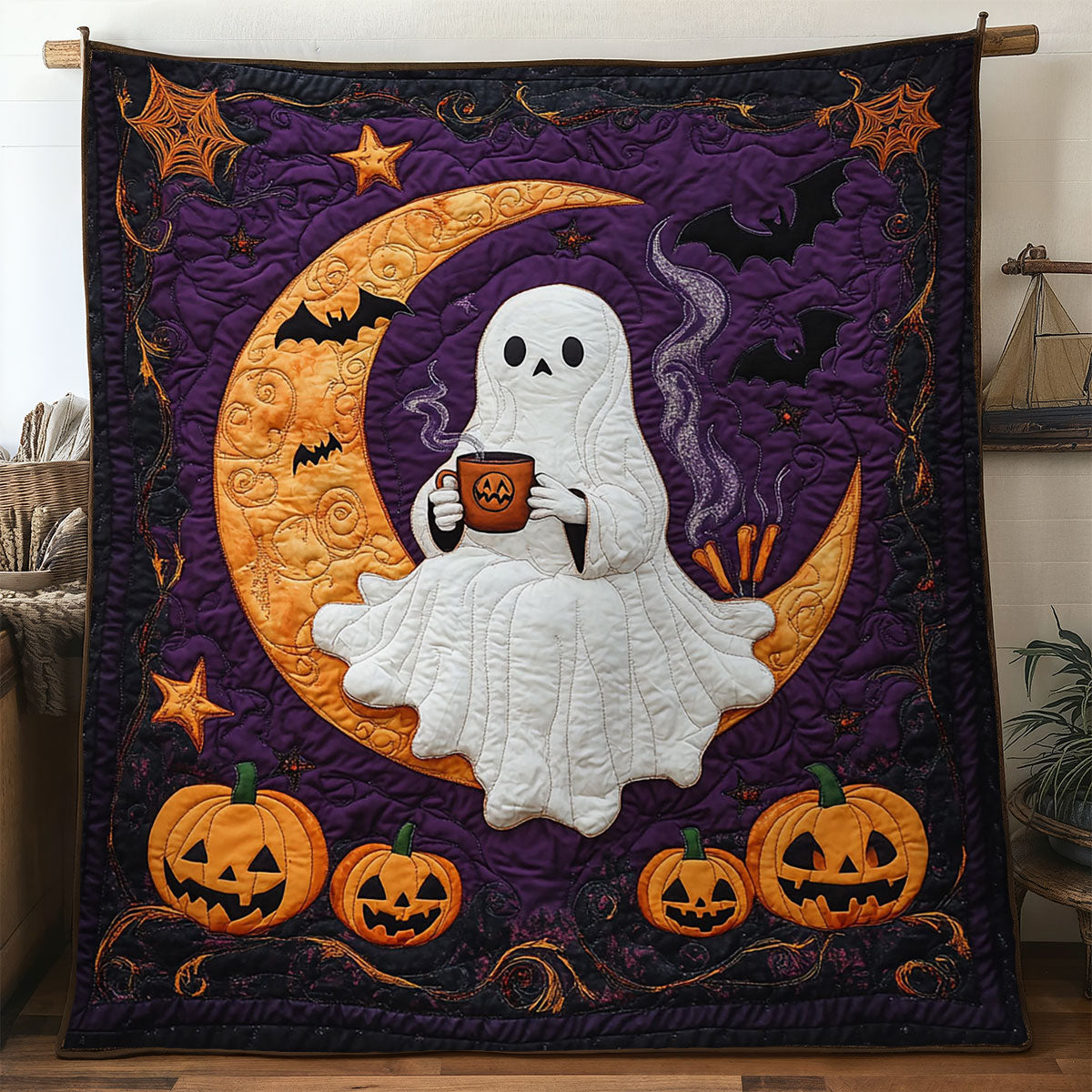 Ghostly Gourd Garden WN2507027CL Quilt