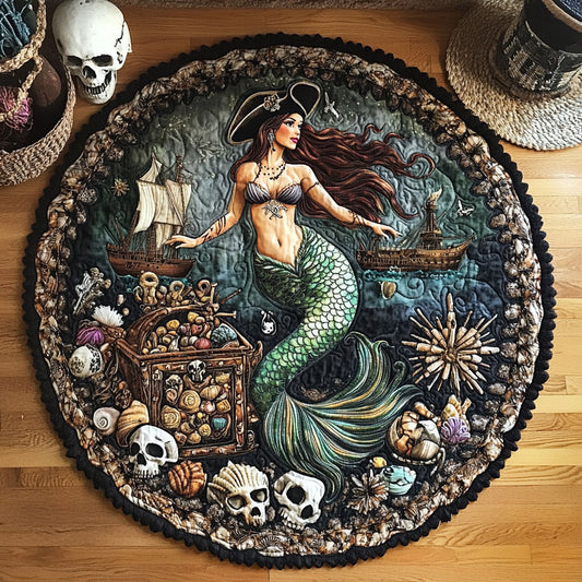 Pirate Mermaid WY0705067CL Quilted Round Mat