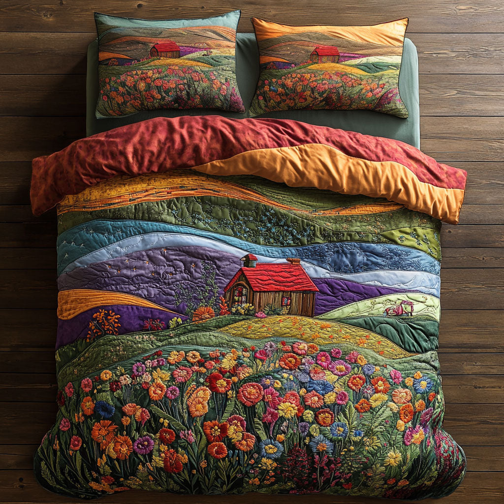 Rainbow Flower Fields WN1507090CL Duvet Cover Set