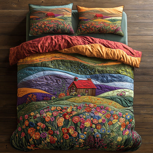 Rainbow Flower Fields WN1507090CL Duvet Cover Set