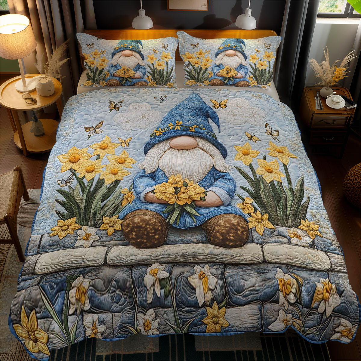 Yellow Blossom Gnome WN0201071CL Duvet Cover Set