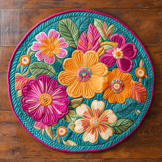 Sweet Flower WN0808106CL Quilted Round Mat